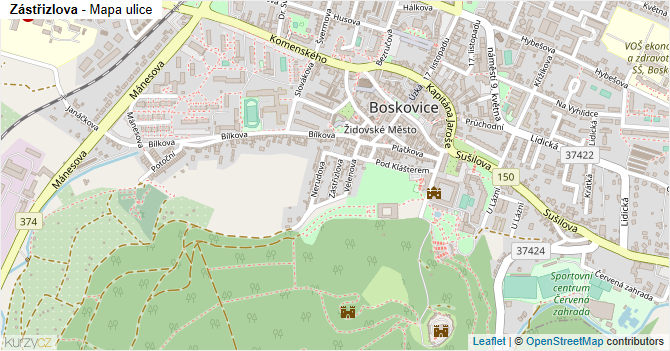 Zástřizlova - mapa ulice