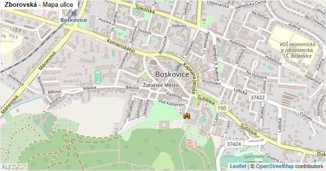 Zborovská - mapa ulice