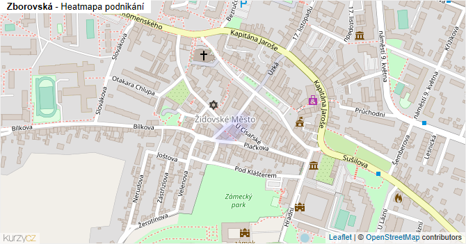 Zborovská - mapa podnikání