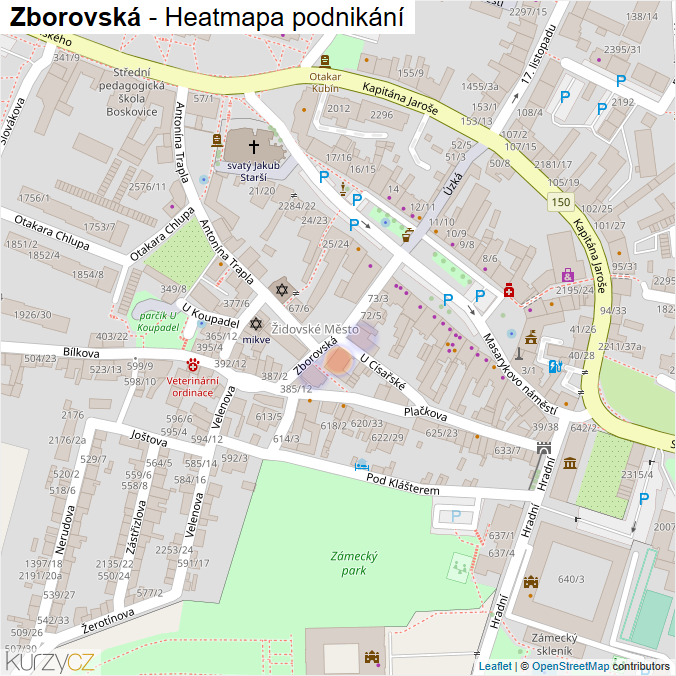 Mapa Zborovská - Firmy v ulici.