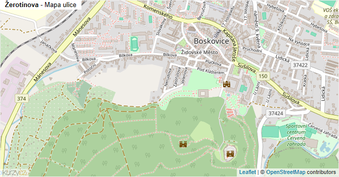 Žerotínova - mapa ulice