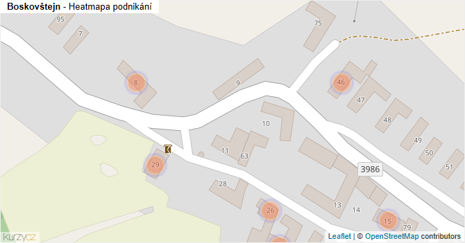 Boskovštejn - mapa podnikání
