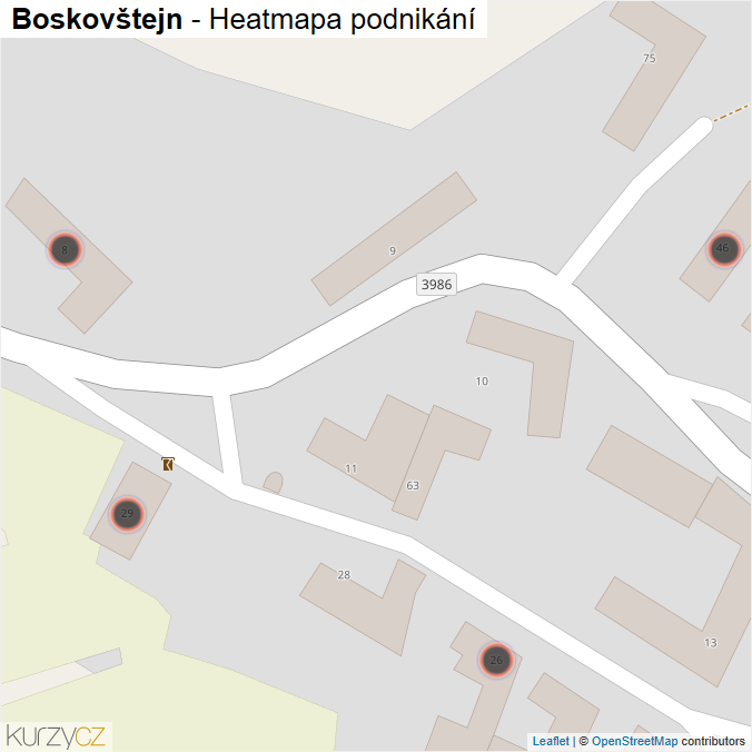 Mapa Boskovštejn - Firmy v obci.