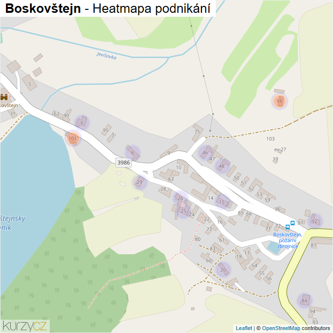 Mapa Boskovštejn - Firmy v části obce.