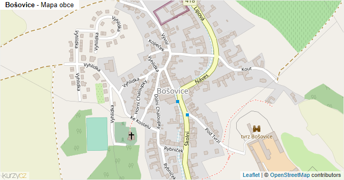 Bošovice - mapa obce