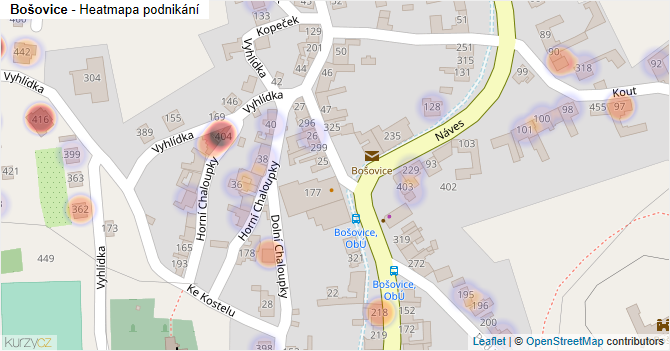Bošovice - mapa podnikání
