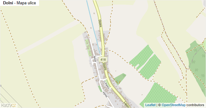 Dolní - mapa ulice