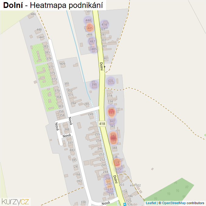 Mapa Dolní - Firmy v ulici.