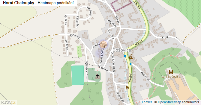 Horní Chaloupky - mapa podnikání