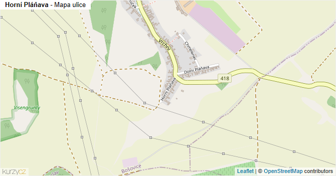 Horní Pláňava - mapa ulice