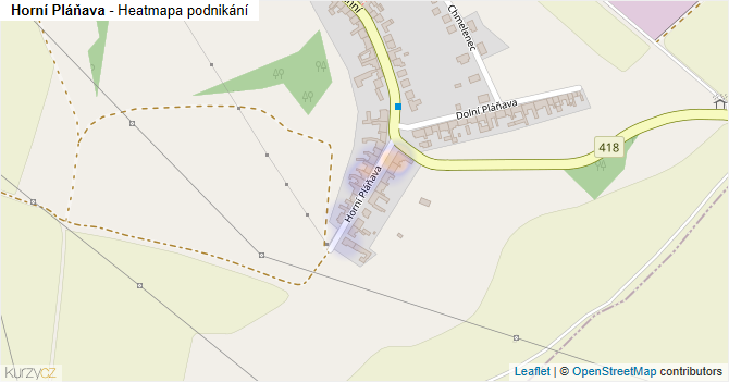 Horní Pláňava - mapa podnikání