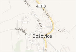 Kopeček v obci Bošovice - mapa ulice