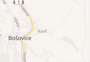 Kout v obci Bošovice - mapa ulice