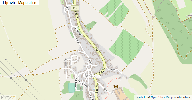 Lipová - mapa ulice