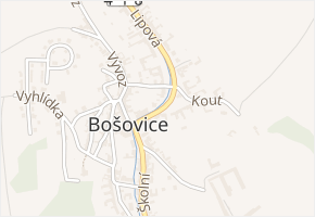Náves v obci Bošovice - mapa ulice