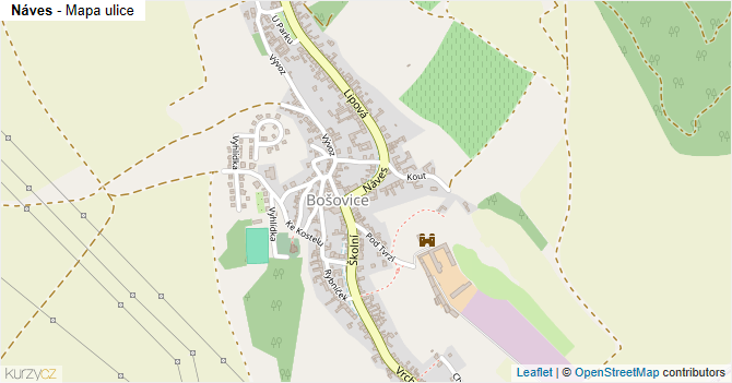 Náves - mapa ulice