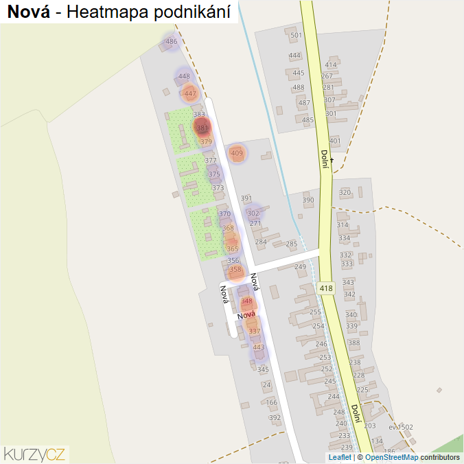 Mapa Nová - Firmy v ulici.