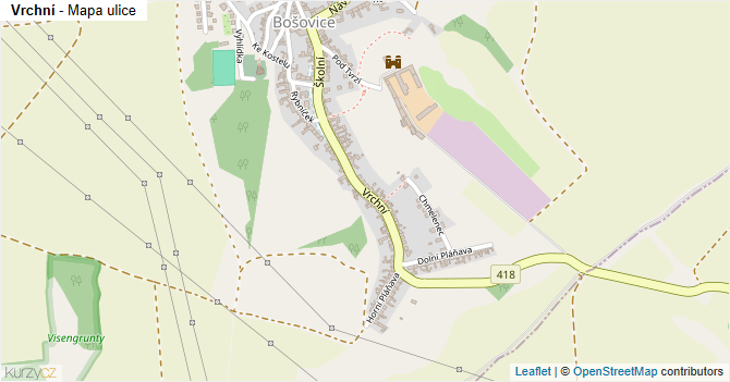 Vrchní - mapa ulice