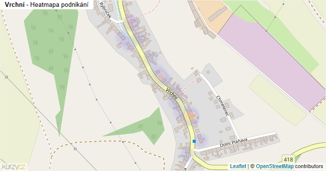 Vrchní - mapa podnikání