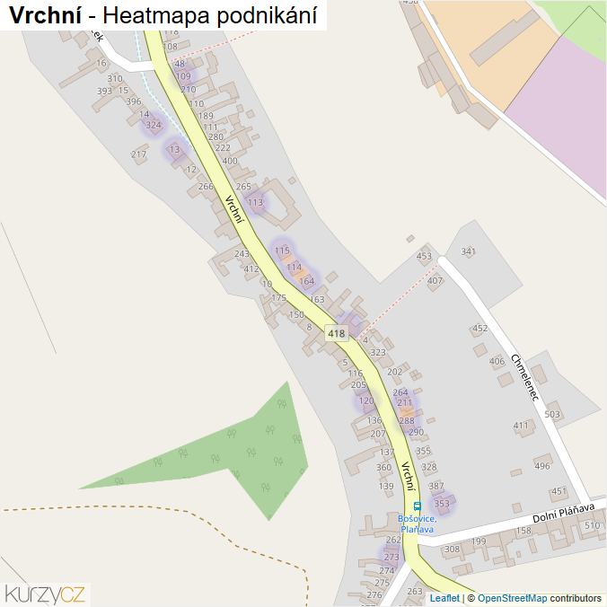 Mapa Vrchní - Firmy v ulici.