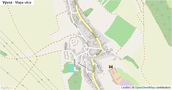 Vývoz - mapa ulice