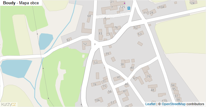 Boudy - mapa obce
