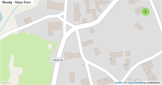 Boudy - mapa firem