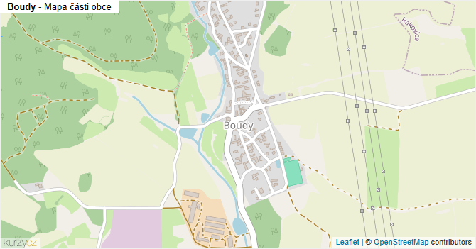 Boudy - mapa části obce
