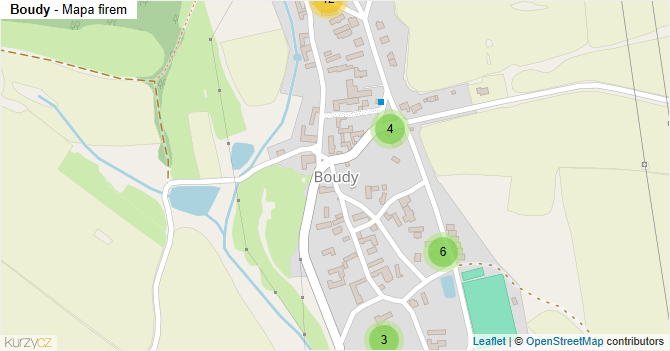 Boudy - mapa firem
