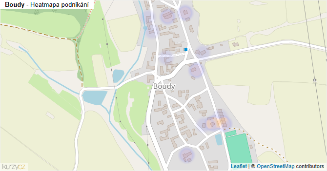 Boudy - mapa podnikání