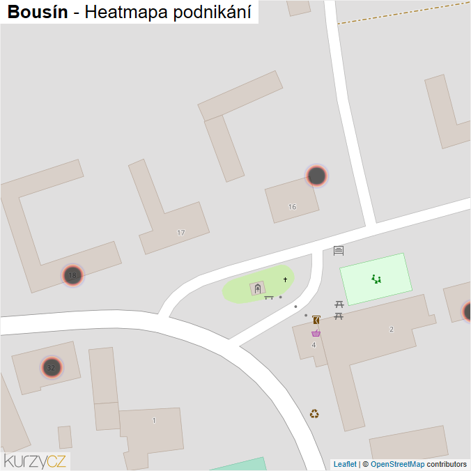 Mapa Bousín - Firmy v obci.