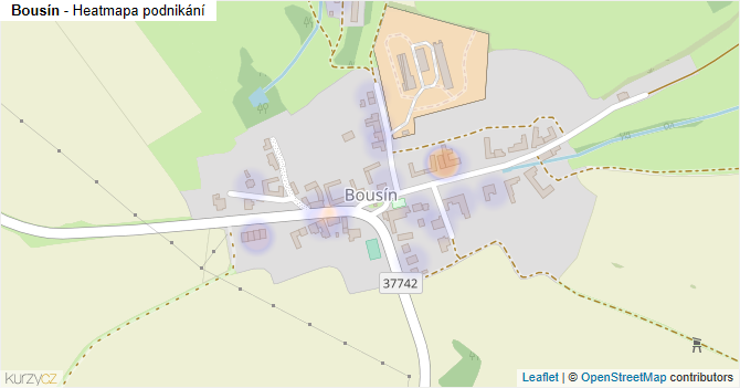 Bousín - mapa podnikání