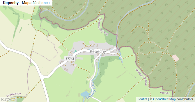 Repechy - mapa části obce