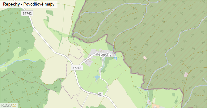 Repechy - záplavové mapy stoleté vody