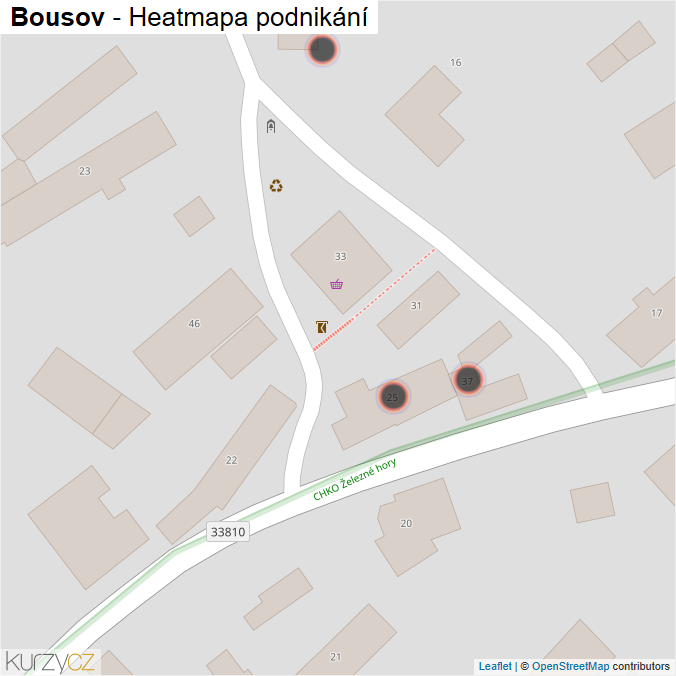 Mapa Bousov - Firmy v obci.