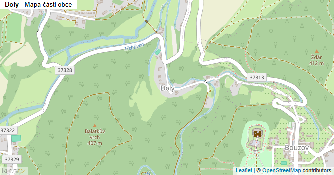 Doly - mapa části obce