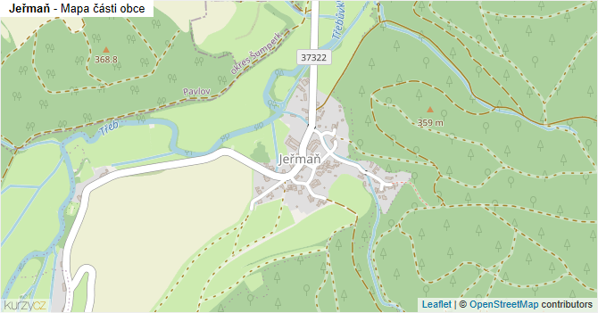 Jeřmaň - mapa části obce