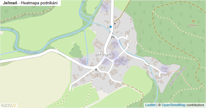 Jeřmaň - mapa podnikání