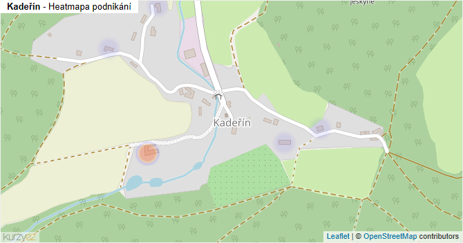 Kadeřín - mapa části obce
