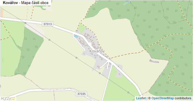 Kovářov - mapa části obce