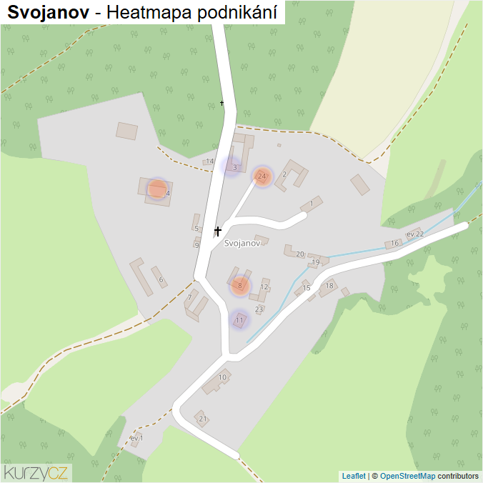 Mapa Svojanov - Firmy v části obce.