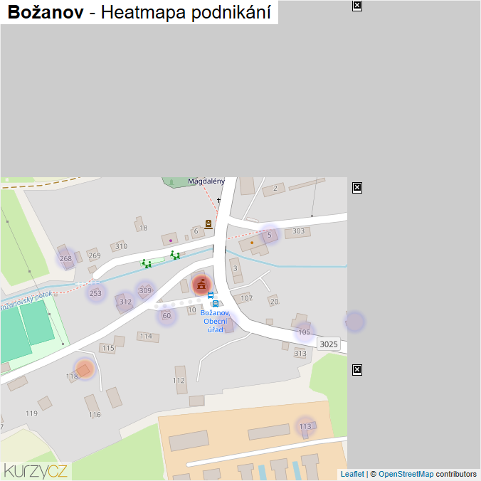 Mapa Božanov - Firmy v části obce.