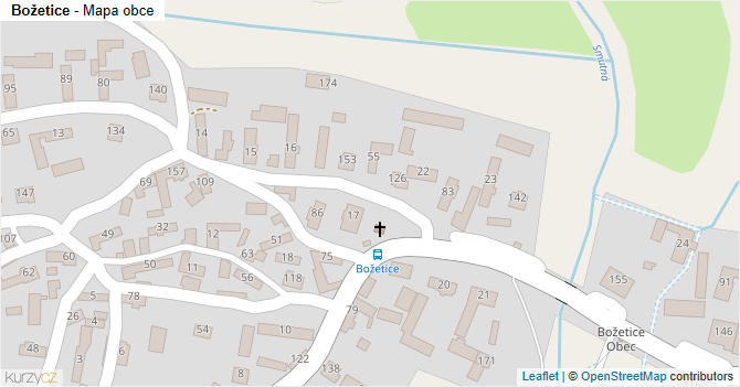 Božetice - mapa obce