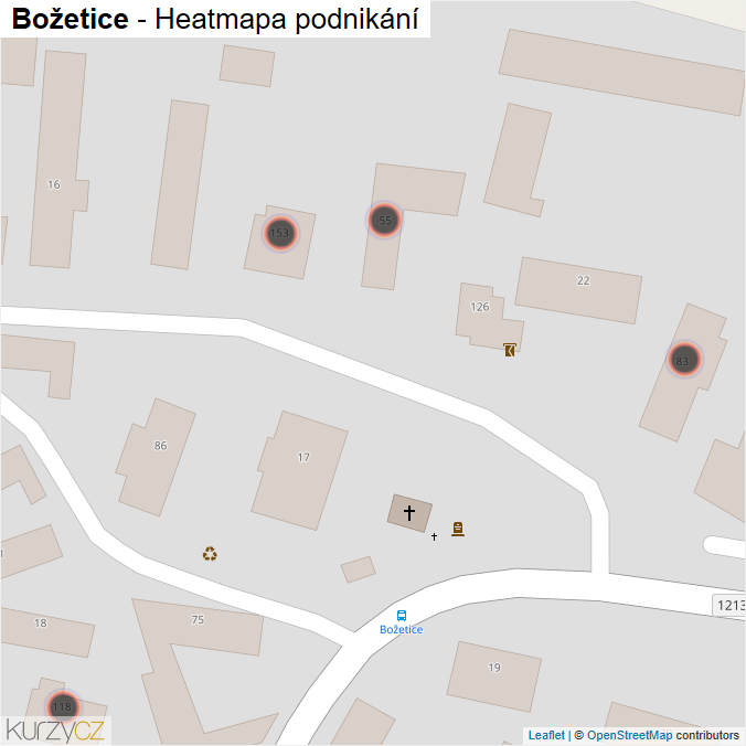Mapa Božetice - Firmy v obci.