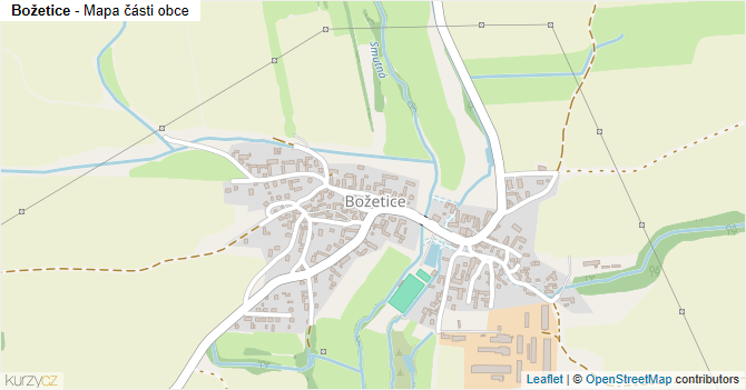 Božetice - mapa části obce