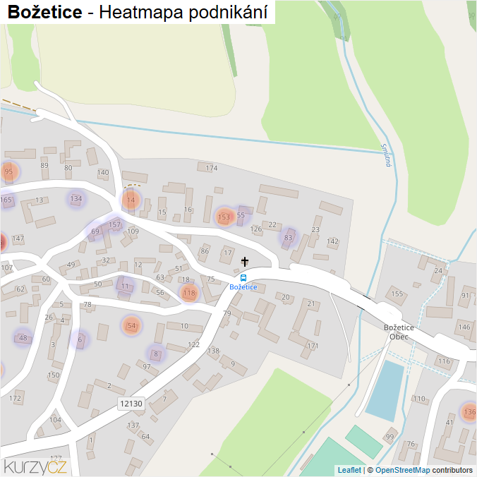 Mapa Božetice - Firmy v části obce.