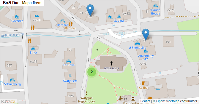 Boží Dar - mapa firem