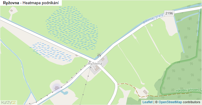Ryžovna - mapa podnikání