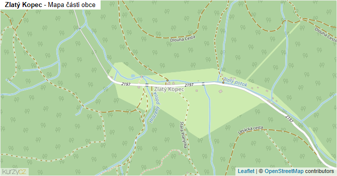 Zlatý Kopec - mapa části obce