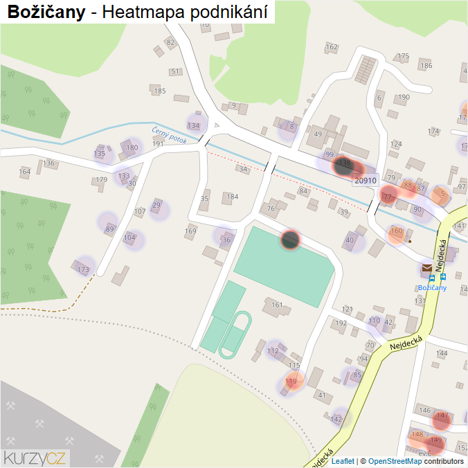 Mapa Božičany - Firmy v části obce.